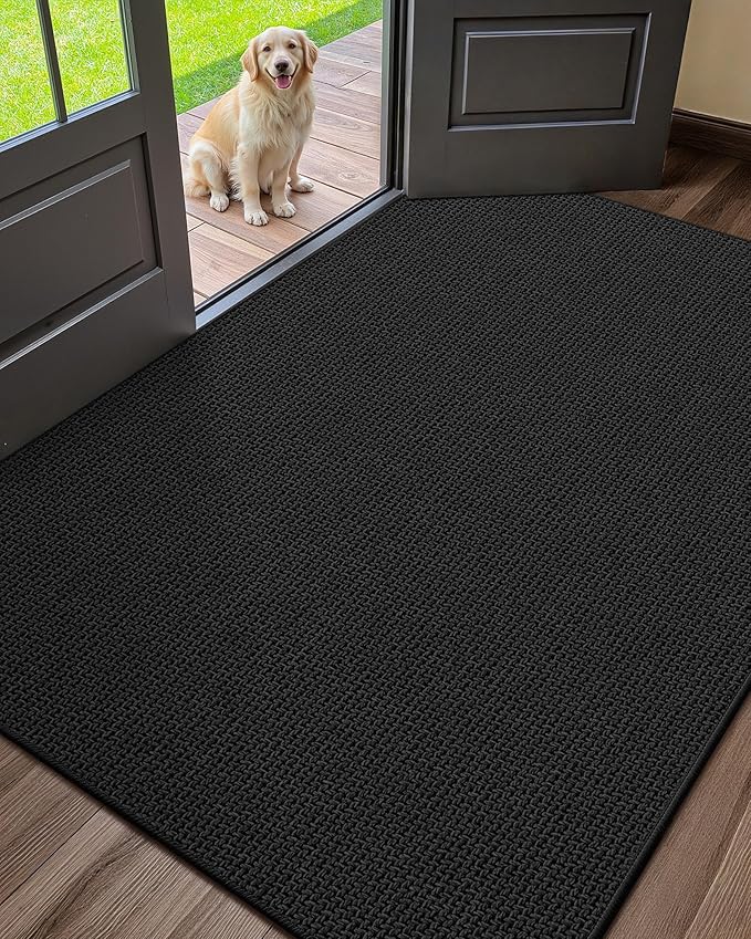 Color&Geometry Ultra Thin Indoor Door Mat 48"x72", Non Slip Rubber Backed Dirt by COLORG
