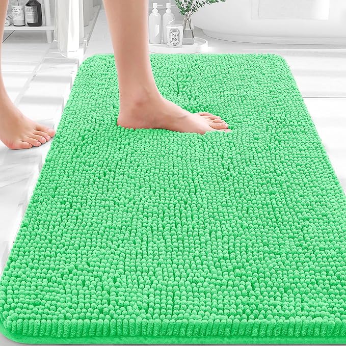 OLANLY Bathroom Rugs 32x20, Extra Soft Absorbent Chenille Bath Rugs, Rubber by OLANLY