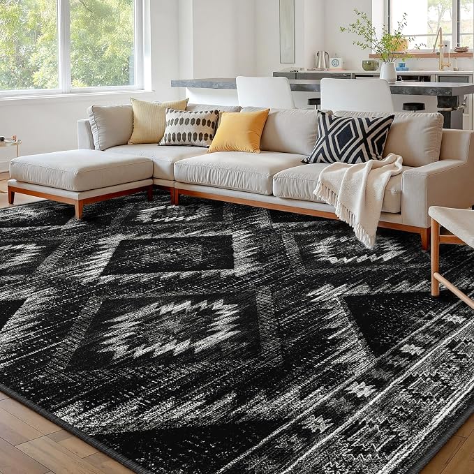 BESTSWEETIE Area Rug 10x12 Rug Machine Washable Non-Slip Low Pile Print Pattern - Image 2