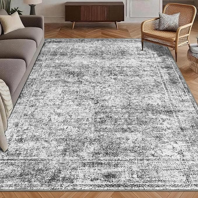 Washable Area Rug 8' x 10' Vintage Traditional Persian Mat by Unknown