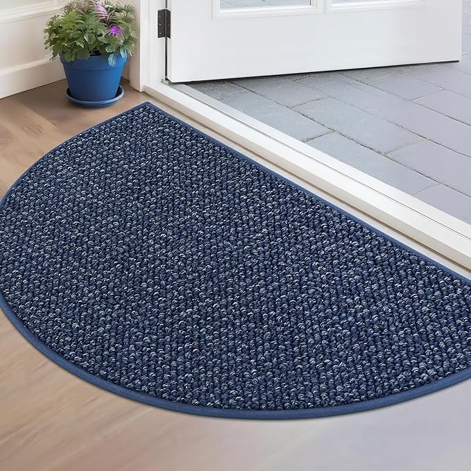BEQHAUSE Dirt Trapper Door Mat 17" x 30" Half Circle Non Slip Washable Doormats by BEQHAUSE