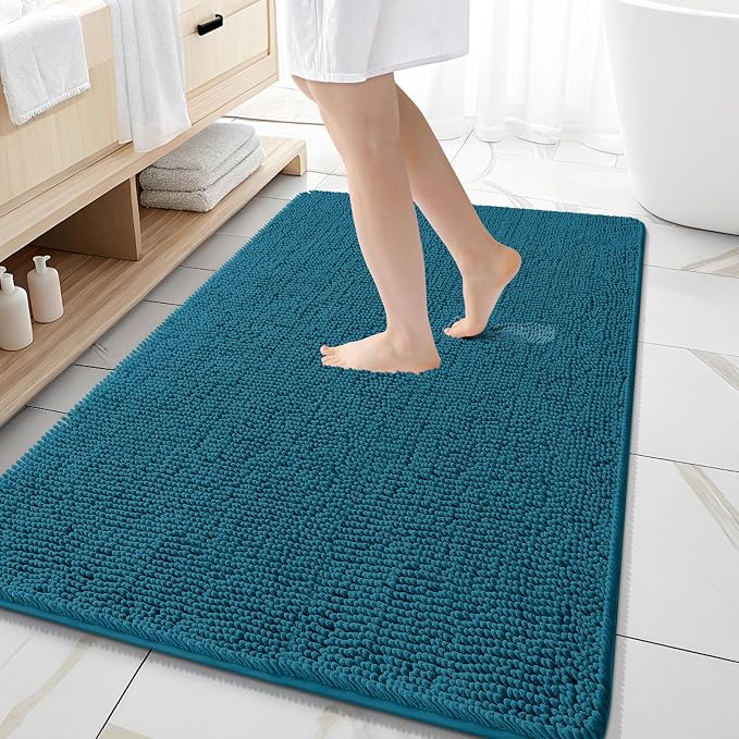 OLANLY Large Bathroom Rugs 59x35, Extra Soft Absorbent Chenille Bath Rugs by OLANLY
