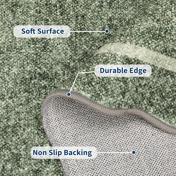 GarveeHome Scalloped Round Area Rugs, Washable Small Round Rug 3 ft Non-Slip - Image 5