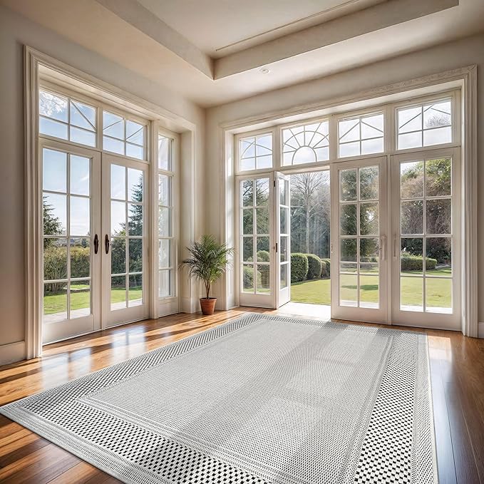 CAMILSON Easy Jute Rug 10x14, Indoor Outdoor Off-White Color Fiber Area Rugs - Image 4