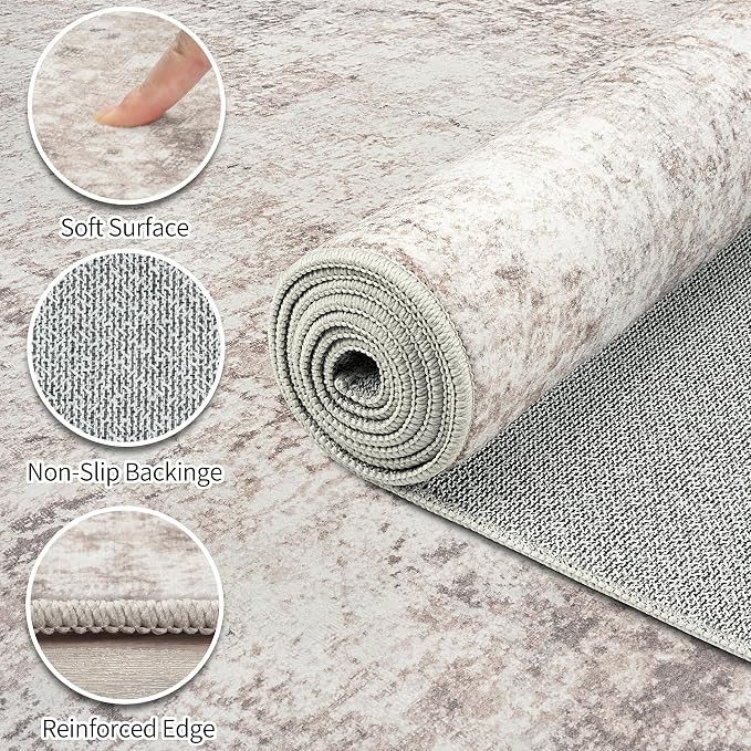 Area Rugs 5x7 Living Room: Large Soft Washable Rug Modern Abstract Anti-Skid - Image 8