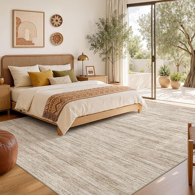 Nakagishi 10X12 Area Rugs Living Room: Washable Large Vintage Rug Neutral - Image 6