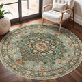 TOPRUUG Washable Oriental Area Rug - 4ft Round Rugs by TOPRUUG
