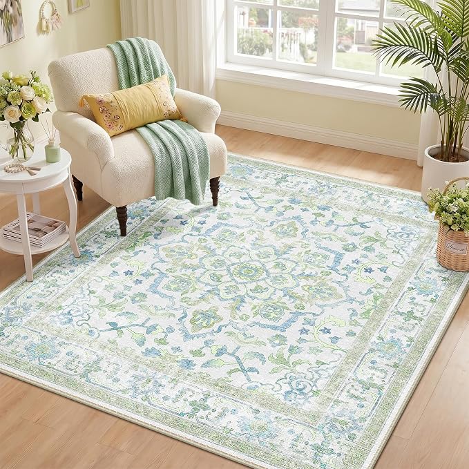 CAPALOCA Machine Washable Rugs Nursery Rug Sq5ft Cute Girl Non Slip Low Pile by CAPALOCA