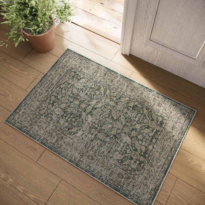 Boho Washable Kitcheh Rug for Entryway: Door Mat Indoor Entrance 2x3 Small by palohom