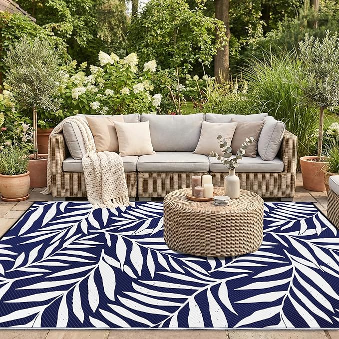Smiry Outdoor Rug 8x10 ft, Waterproof Reversible Plastic Straw Rugs, Outdoor - Image 5