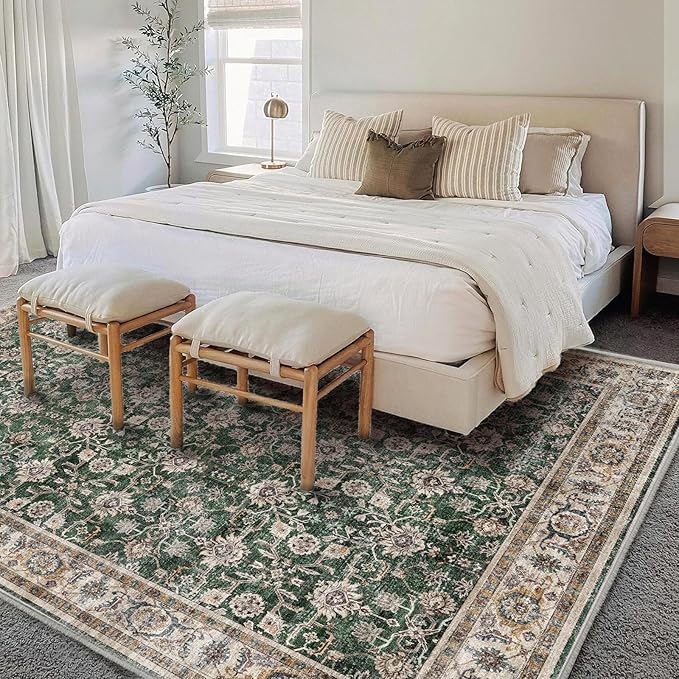 CHAMPLANT Area Rug 5'x7' Washable Rug Vintage Traditional Floor Cover Thin - Image 2