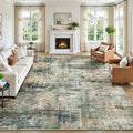 Lofus 8x10 Area Rug for Living Room, Coffee Green Abstract Large Rugs by Lofus