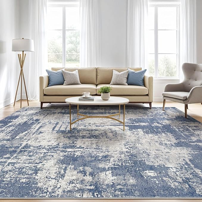 8x10 Area Rugs Living Room: Washable Large Abstract Modern Soft Rug Stain - Image 4