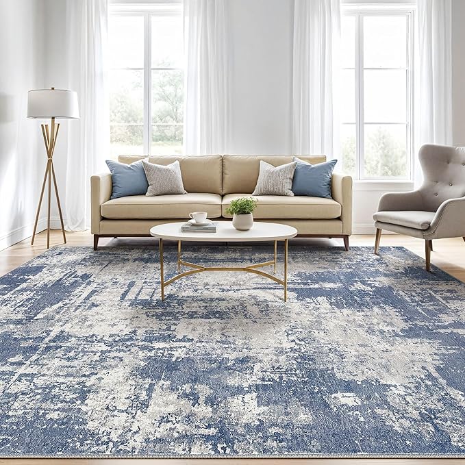 Area Rug Living Room Rugs: 5x7 Washable Large Abstract Modern Soft Stain - Image 5