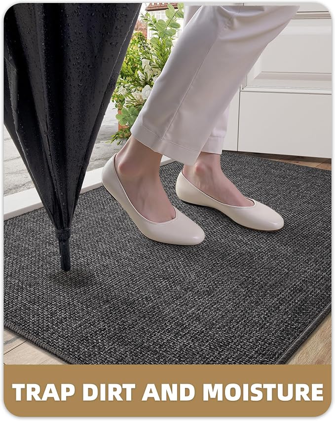 Color&Geometry Ultra Thin Indoor Door Mat 24"x36", Non Slip Rubber Backed Dirt - Image 6