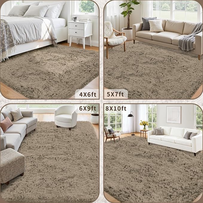 5x7 Area Rug for Living Room: Ultra Soft Fluffy Rug Modern Large Thicked Shag - Image 5