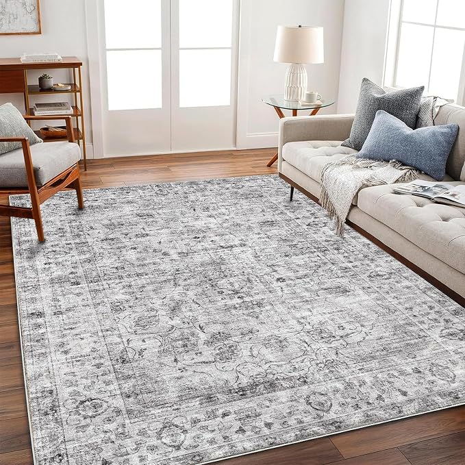 CHAMPLANT Washable Area Rug 10'x14' Boho Design Non-Shedding Easy Care Ideal - Image 2