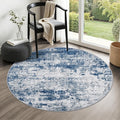 Round Area Rug for Living Room: 5 ft Washable Modern Abstract Soft Thin Rug by FXRHLP