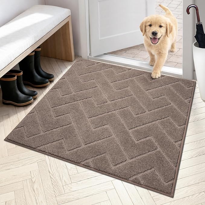 PURRUGS Dirt Trapping Door Mat 36" x 36", Non-Slip Machine Washable Entry Rug by PURRUGS
