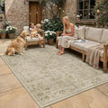 6x9 Easy Jute Neutral Area Rug Beige Vintage Indoor Outdoor Carpet Non-Slip by WondRg