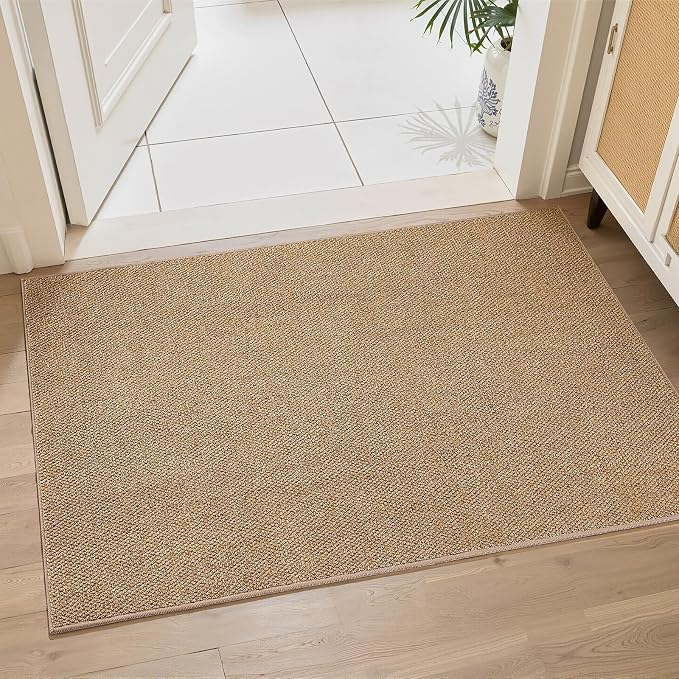 CHAMPANT Indoor Door Mat 2x3 Feet Brown Small Area Rug Washable Front Door Mat by CHAMPLANT