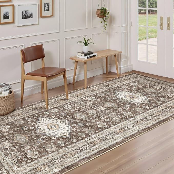 Vintage Hallway Runner Rug 3x8: Large Soft Washable Entryway - Image 2