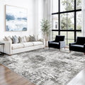 10x10 ft Square Living Room Rug – Washable Modern Abstract Area Rug by ZHXXUJ