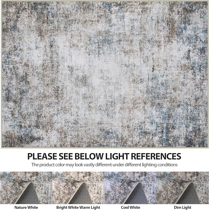 10x14 Area Rugs for Living Room Rug Washable: Abstract Large Rug Indoor Modern - Image 7