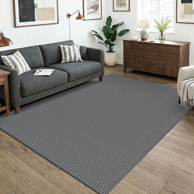 KOZYFLY Washable 5x7 Living Room Rug, Non Slip Woven Area Rugs, Braided Floor by KOZYFLY