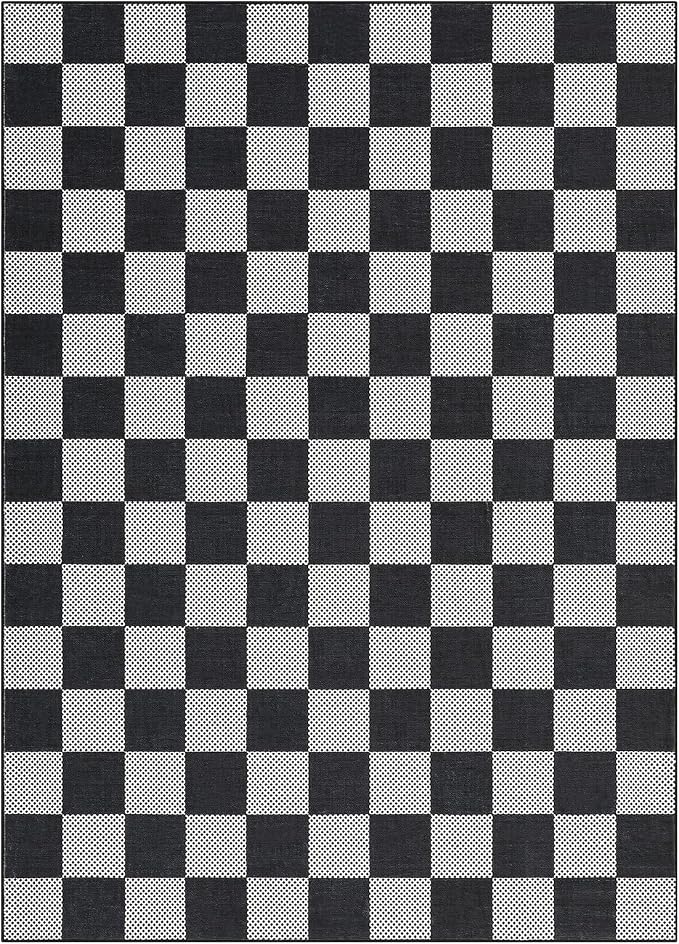 GarveeHome Checkered Dark 6x9 Area Rugs Geometric Diamond Dot Modern Soft - Image 4