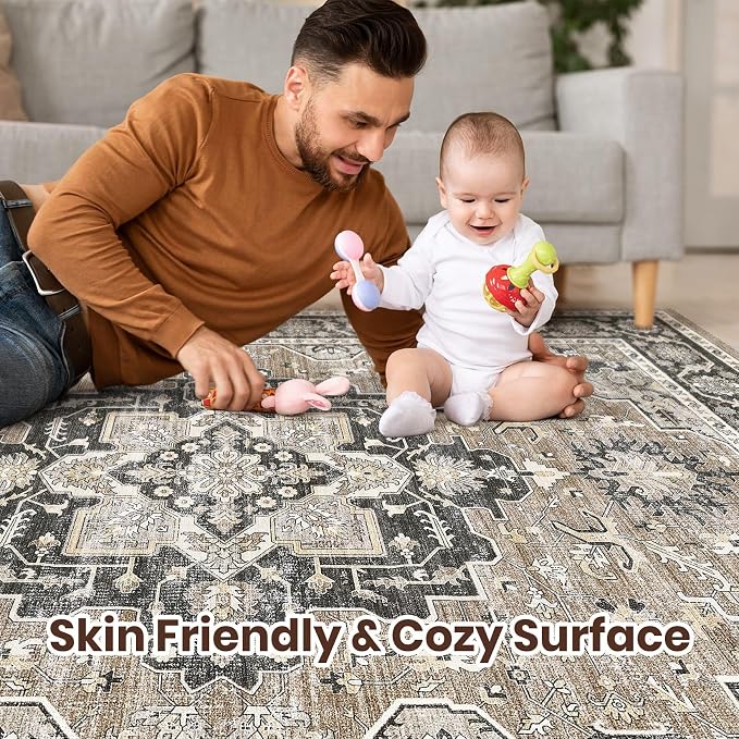 Vintage Living Room Area Rug 6x9 - Image 3