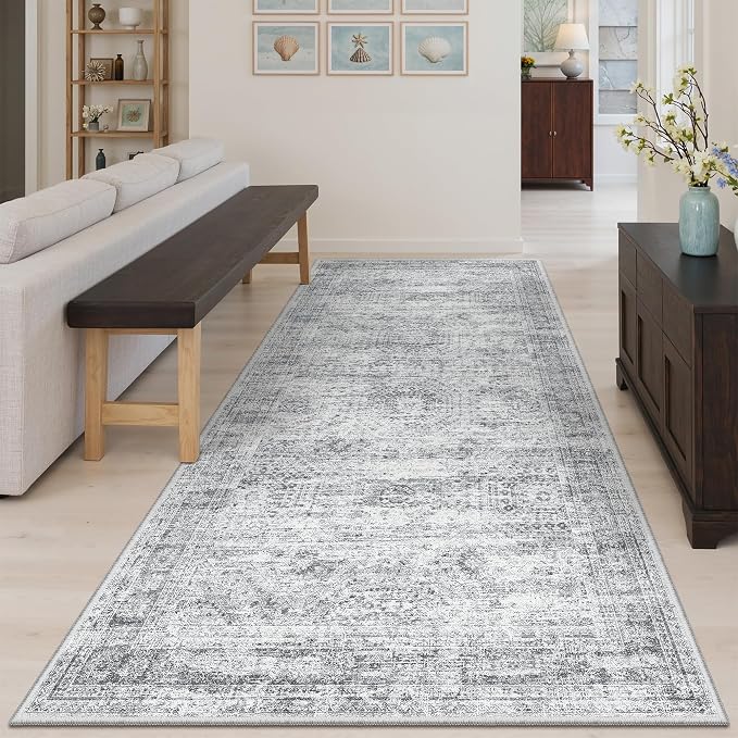 Soalmost Hallway Runner Rug 4x8 Wide: Washable Thin Runners - Image 2