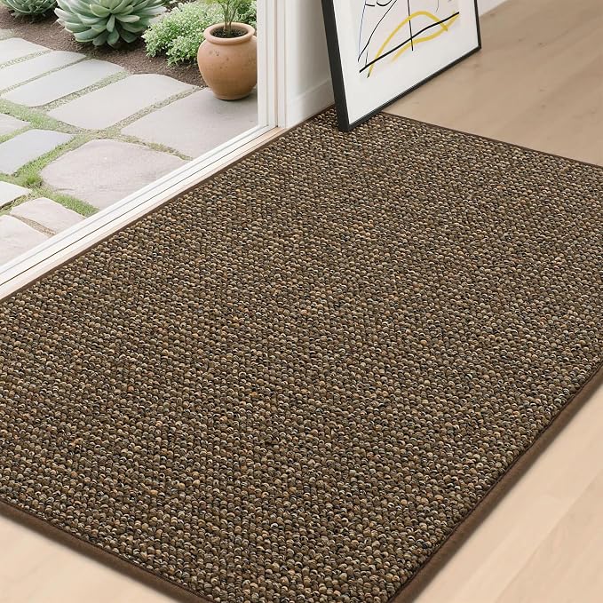 BEQHAUSE Dirt Trapper Door Mat 32" x 48", Non-Slip Washable Doormats Entrance by BEQHAUSE