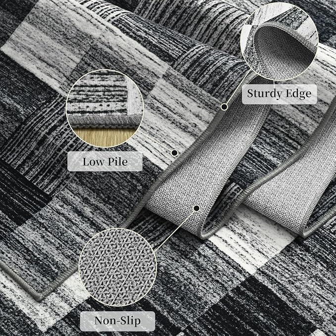 Terrug Black and White Runner Rugs - Image 6