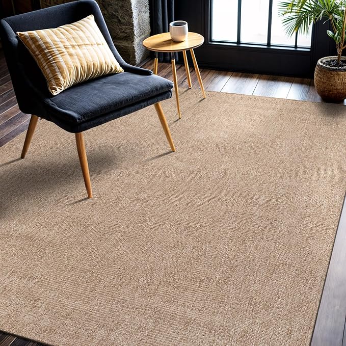 CAMILSON Easy Jute Rug 4x6, Indoor Outdoor Natural Color Fiber Area Rugs by CAMILSONIndoorOutdoorAreaRugs