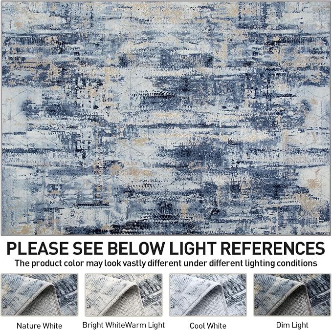 4x6 Area Rugs Washable Rug: Modern Abstract Living Room Rug Soft Anti-Skid Thin - Image 6