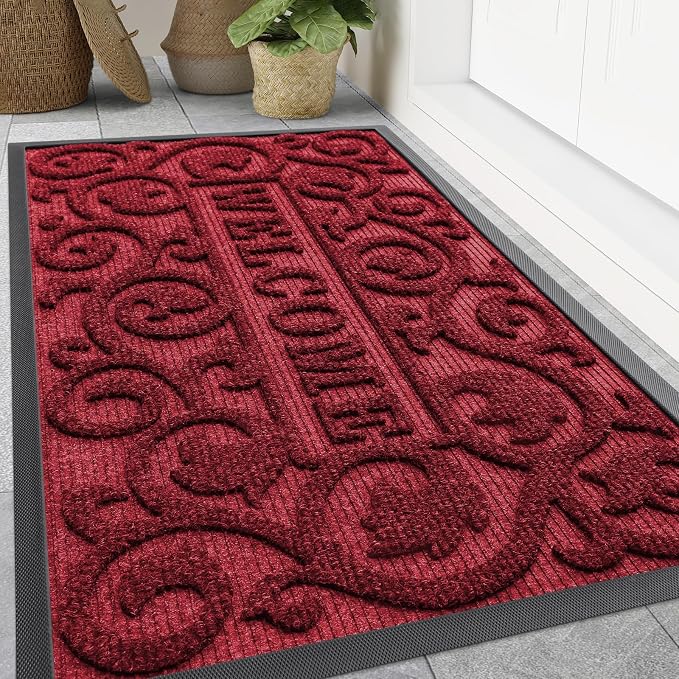 Smiry Welcome Door Mat Outside Entrance, Heavy Duty Trap Dirt and Moisture Easy by Smiry