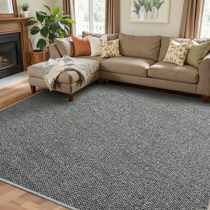 Faux Jute Area Rug 4'x6', Washable & Non-Slip, No Odor. Farmhouse Boho Style by Unknown