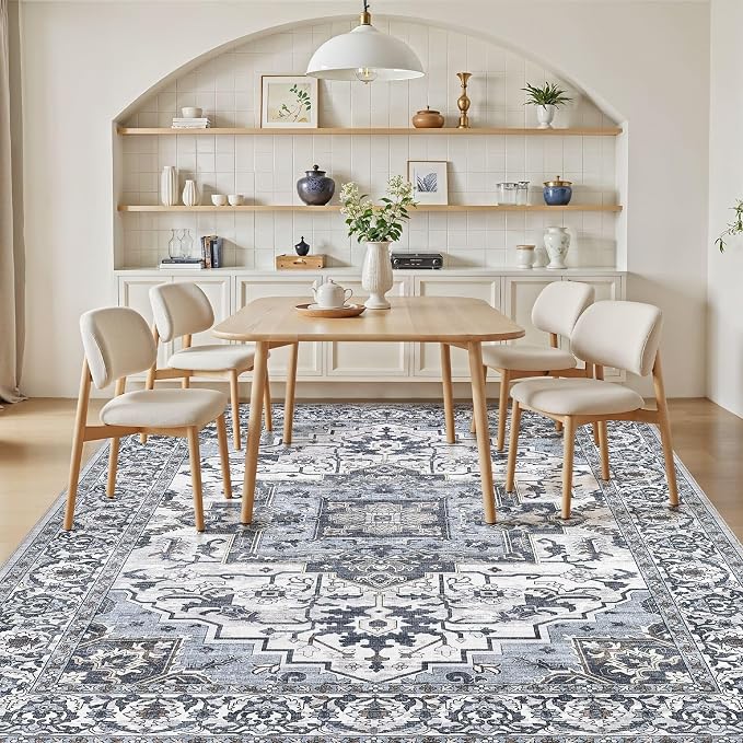 9x12 Area Rugs Living Room: Washable Vintage Rug Large Non-Slip Stain Resistant - Image 8