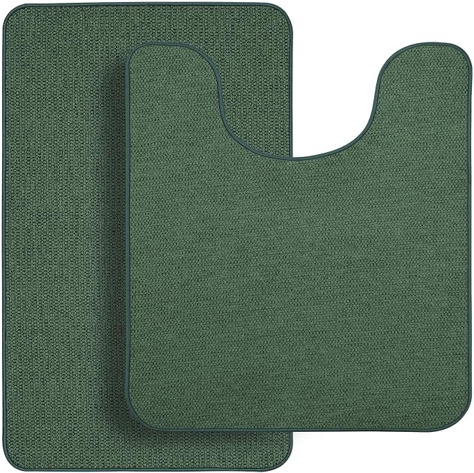 Bosap Bathroom Rugs Set 2 Pieces, Thin Bathroom Mats, Toilet Rugs, Quick Dry - Image 7