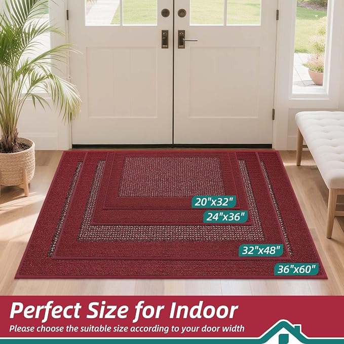 BEQHAUSE Indoor Door Mat 24" x 36", Dirt Trapper Door Mats Non-Slip Entryway - Image 2