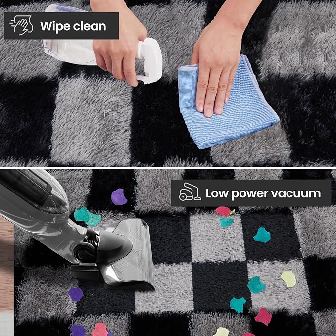 Super Soft Rug for Bedroom, 3x5 Ft Grey and Black Area Rug Classic Checkered - Image 7