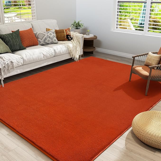 Amearea Large Modern Area Rugs for Bedroom Living Room, 6x9 Feet Orange by AmeareaDirect
