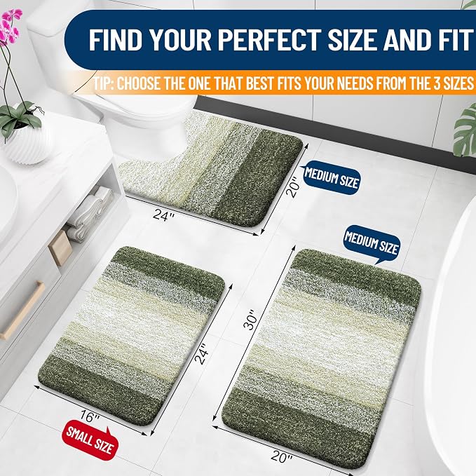 OLANLY Bathroom Runner Rugs Mat 44x24, Extra Soft Absorbent Microfiber Bath Rugs - Image 2