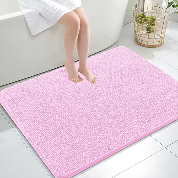 OLANLY Large Bathroom Rugs 40x32, Extra Soft Absorbent Chenille Bath Rugs by OLANLY