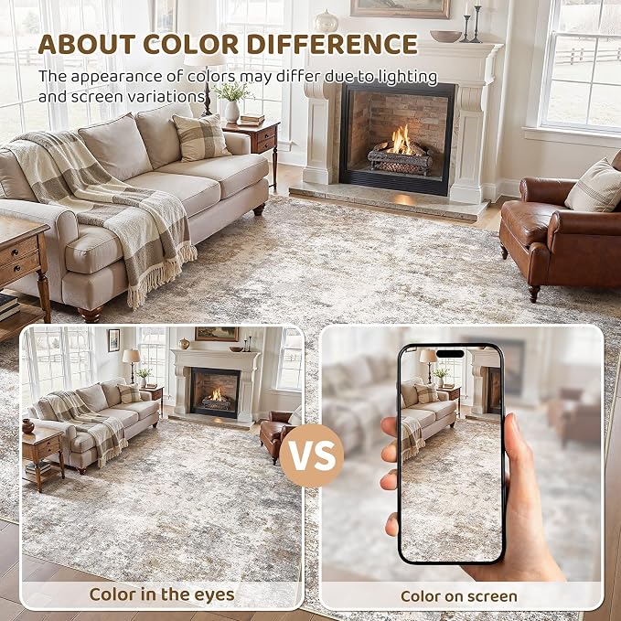 UERMEI 8x11 Area Rug Living Room Rugs Thickened - Image 8