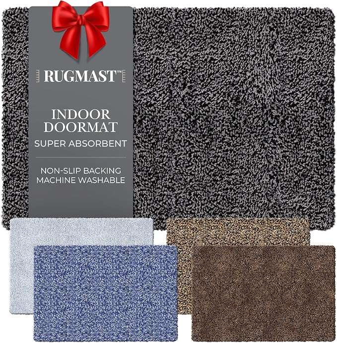 Premium Microfiber Indoor Door Mat – 20"x30" Washable Entry Mat, Waterproof by RugMast