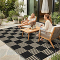 Garvee Waterproof Outdoor Rug 6x9, Checkered Foldable Plastic Straw Patio by Garvee