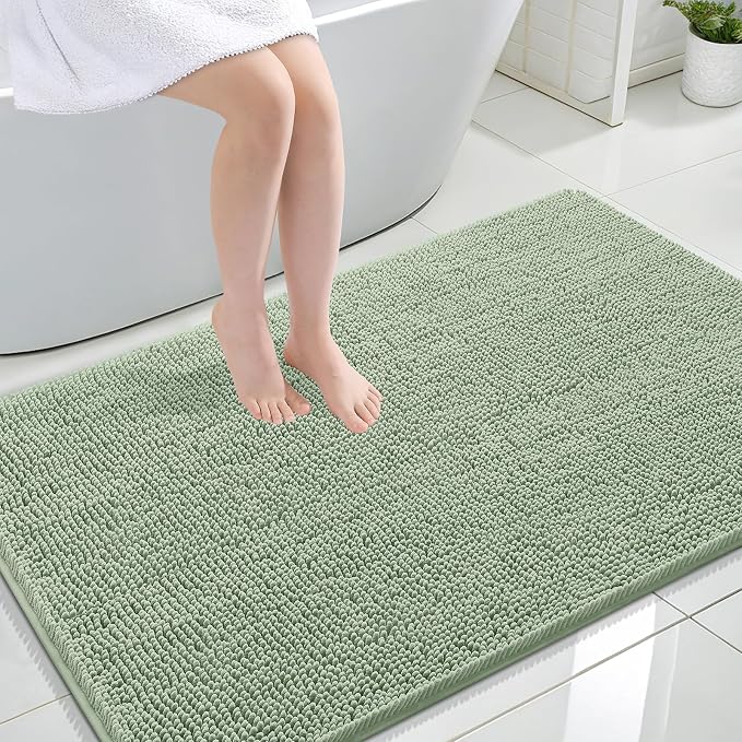 OLANLY Large Bathroom Rugs 47x32, Extra Soft Absorbent Chenille Bath Rugs by OLANLY