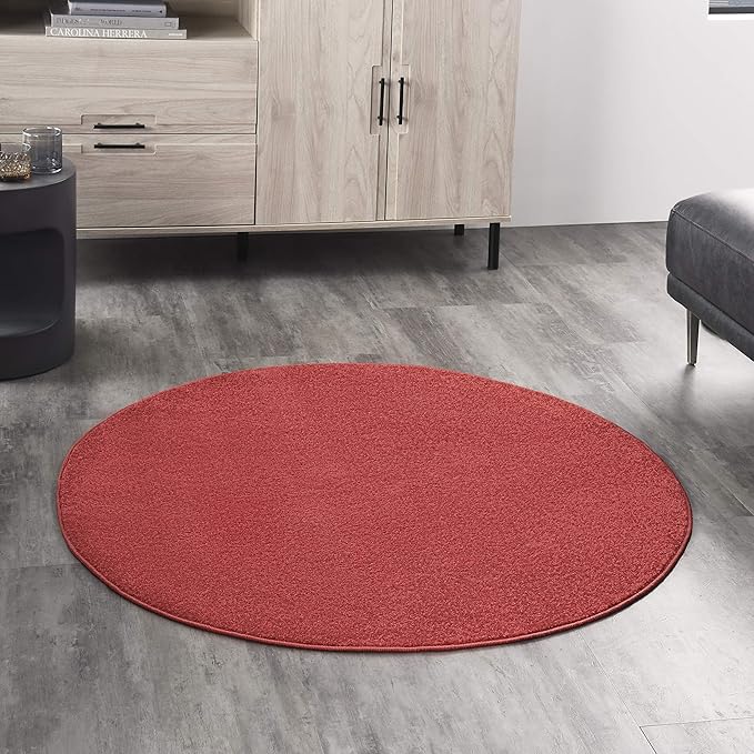 Nourison Home Nourison Essentials Brick Red 4' x Round Area Rug by NourisonHome